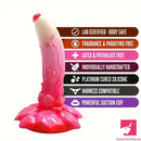 7.4in Soft Flexible Silicone Rose Shape Colorful Particles Dildo