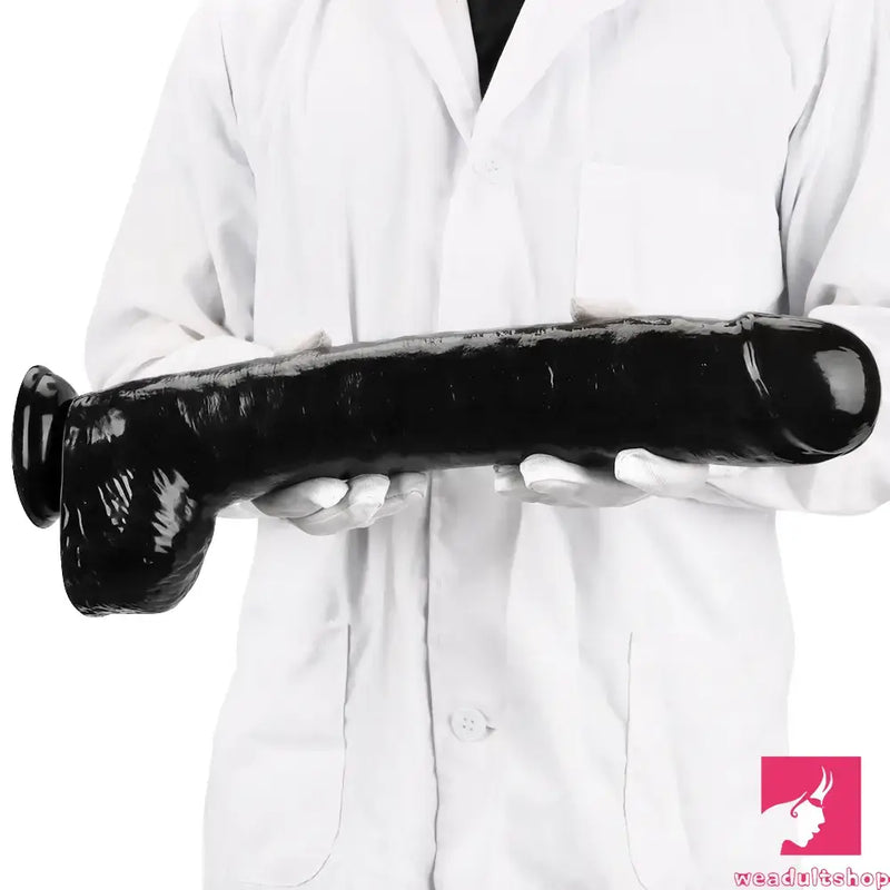 15.74in Extra Big Long Black Dildo Real BDSM Sex Toy For G spot Anus