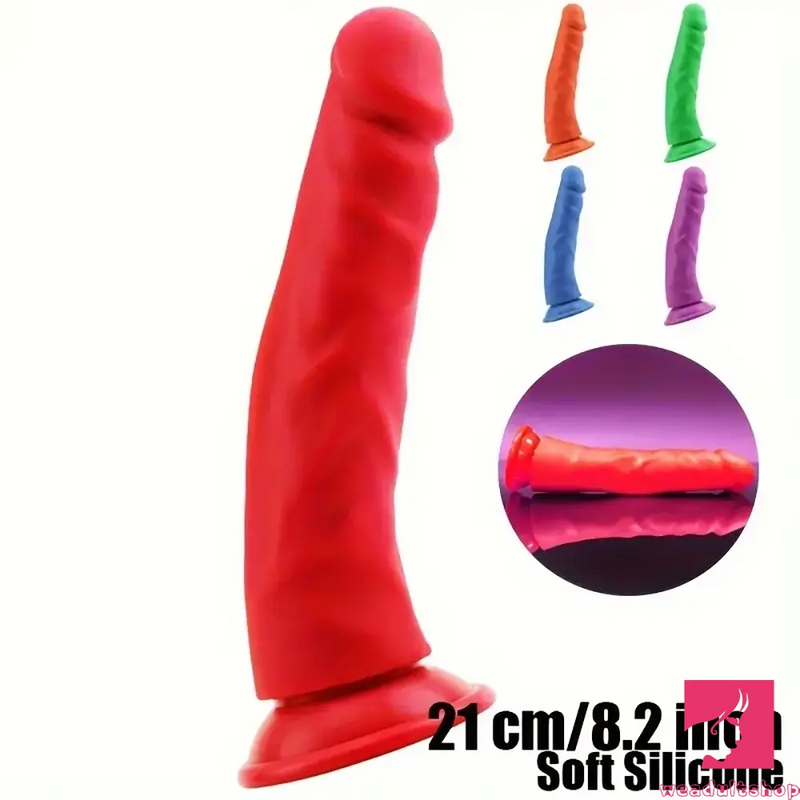 8.27in Soft Big Real Looking Silicone G Spot Dildo For Sex Toy Lovers