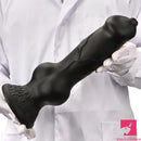 7.28in 7.48in 9.64in 10.62in 13in Big Black Silicone Dog Knotted Dildo