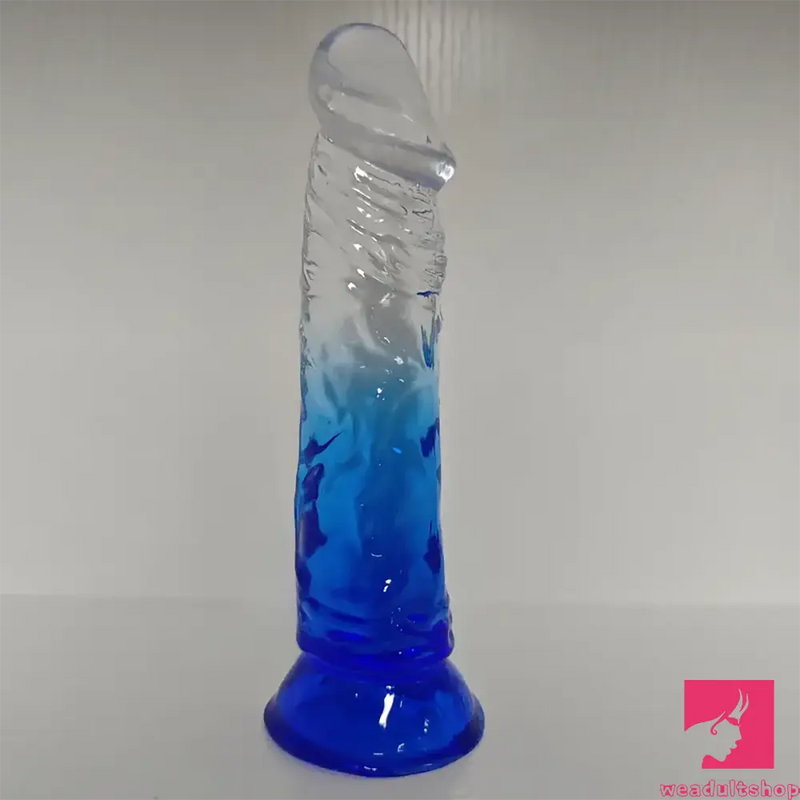 7.28in Soft Silicone Clear Real Dildo For Anus Clitoris Stimulation