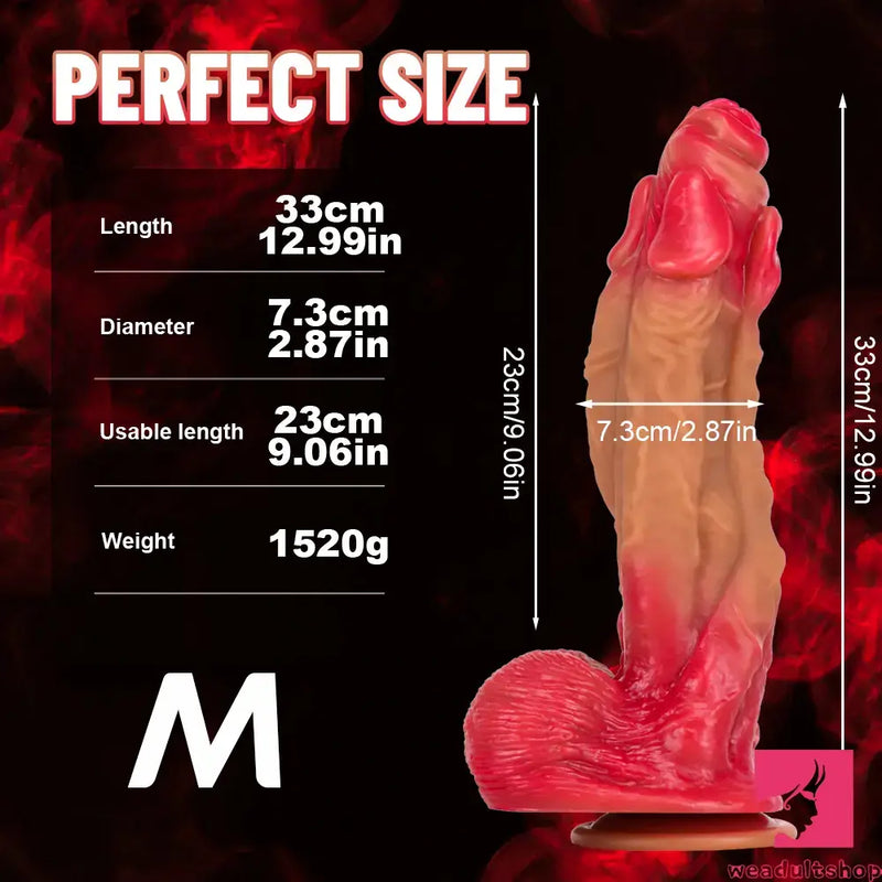 11.22in 12.99in 14.57in Liquid Silicone Fantasy Big Soft Cock Dildo