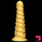 7.48in 11.02in 15in Soft Gold Silicone Spiral Spiked Big Butt Plug Dildo