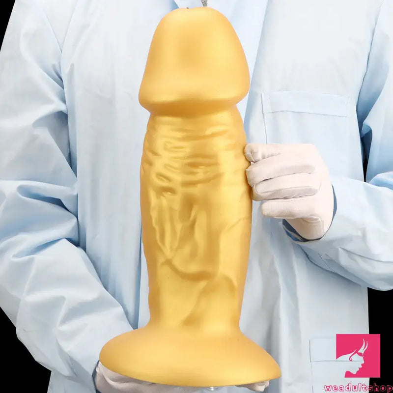 13.38in Super Long Big Silicone Soft Gold Dildo For Women Men