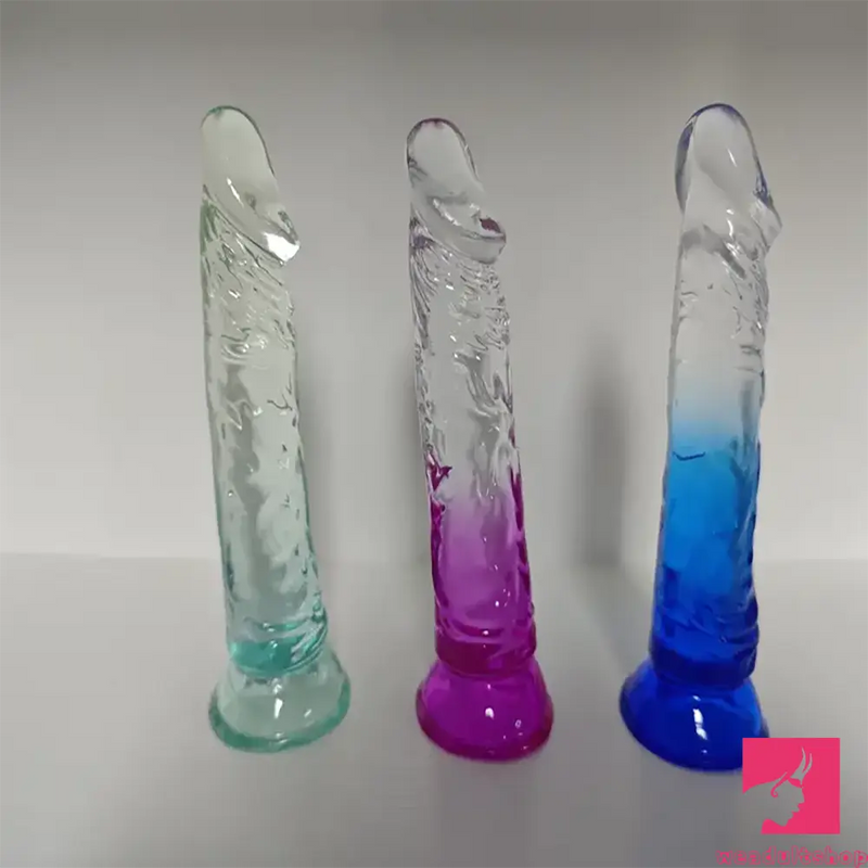 7.28in Soft Silicone Clear Real Dildo For Anus Clitoris Stimulation