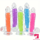 7.08in 8.07in TPE Double Layer Glow-in-the-dark Realistic Clear Dildo