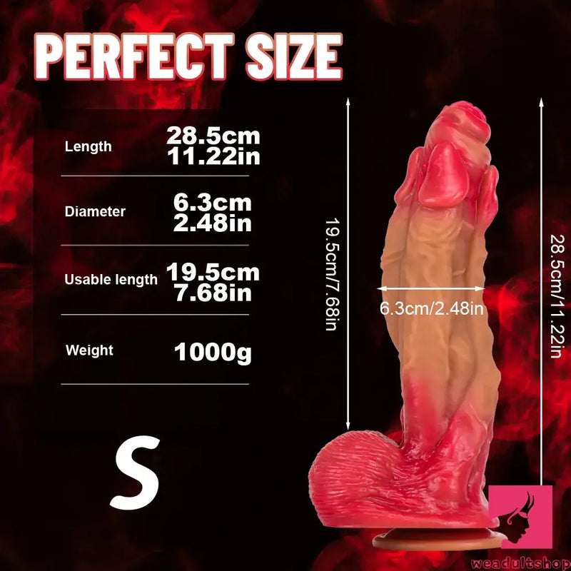 11.22in 12.99in 14.57in Liquid Silicone Fantasy Big Soft Cock Dildo