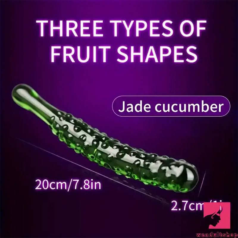 6.2in 7.5in 7.7in Multiple Colors Fruit Vegetable Crystal Glass Anal Dildo