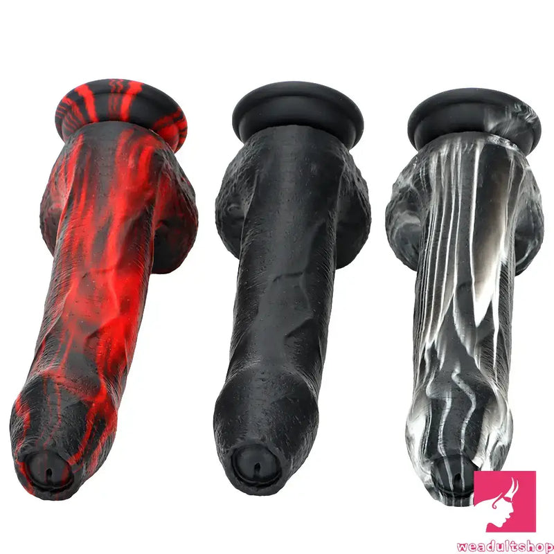 8.46in Large Uncut Silicone Soft Mixed Color Dildo For Women Sex Toy