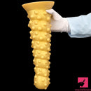 7.48in 11.02in 15in Soft Gold Silicone Spiral Spiked Big Butt Plug Dildo