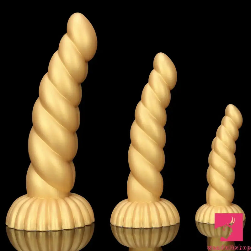 5.51in 7.87in 10.23in Gold Silicone Soft Fantasy Dildo For Anal Sex