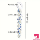 8.66in Spiral Texture Glass Dildo For Women Men Anal Vaginal Clit Toy