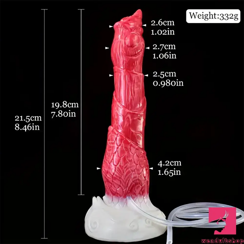 8.46in Body Safe Silicone Big Soft Dragon Suction Cup Dildo For Women