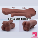 6.3in Premium 3D Real Silicone Flexible Soft Ebony Dildo Pocket Pussy