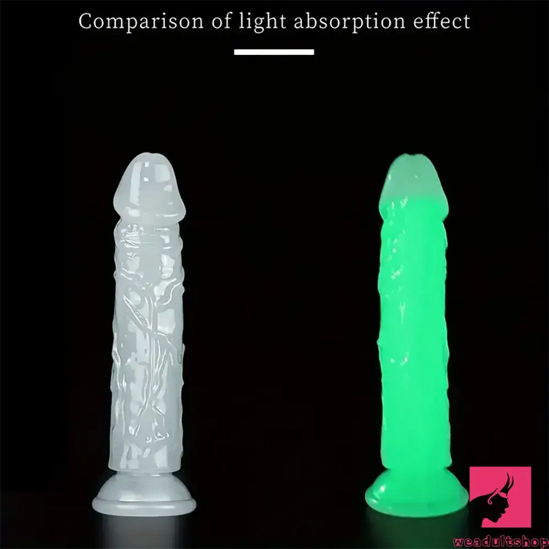 6.3in 7.09in 7.48in 8.27in 8.86in Luminous Real Dildo For Anus Clit