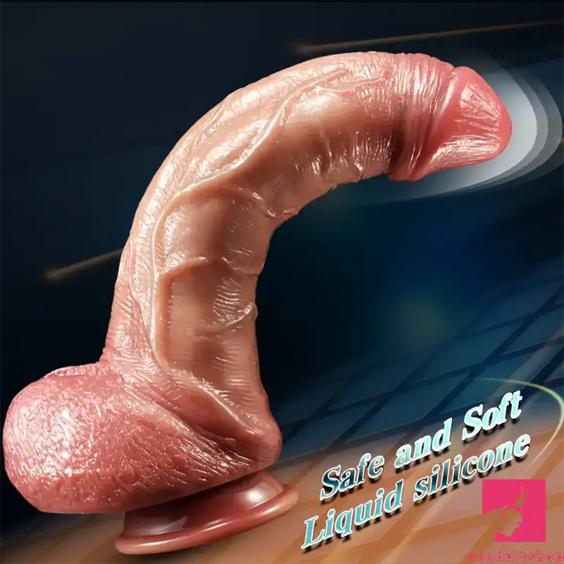 10in Realistic Skin Feel Like Soft Liquid Silicone Dildo For Anal Play