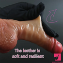 7.1in Real Silicone Soft Dildo With Sliding Skin For Women Men