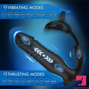 5.91in Black Auto Vibrating Thrusting APP Controlled Dildo With Penis Ring