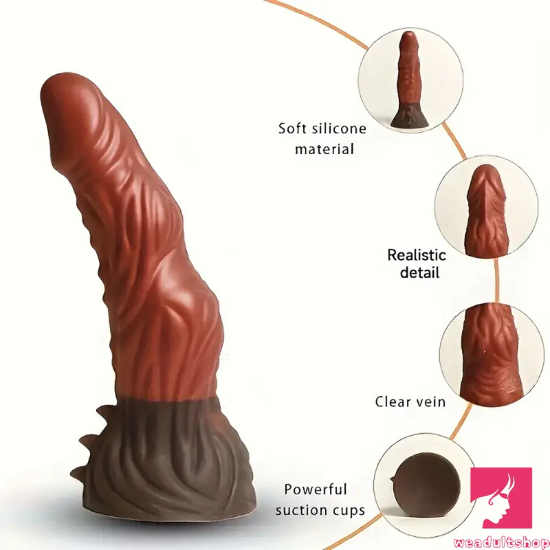 8.11in Soft Real Big Silicone Monster G Spot Dildo For Hands Free Sex