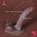 5.3in 7.09in 9.06in Ebony Silicone Soft Dildo For Anal Clit Sex Toy