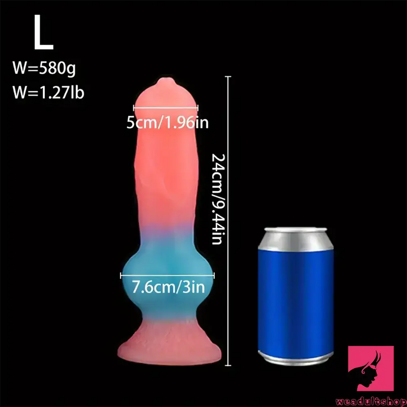 7.08in 7.48in 9.44in 10.23in 13in Silicone Soft Big Glowing Dog Penis Dildo