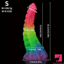 6.34in 8.66in Silicone Soft Rainbow Penis Tentacle Luminous Dildo