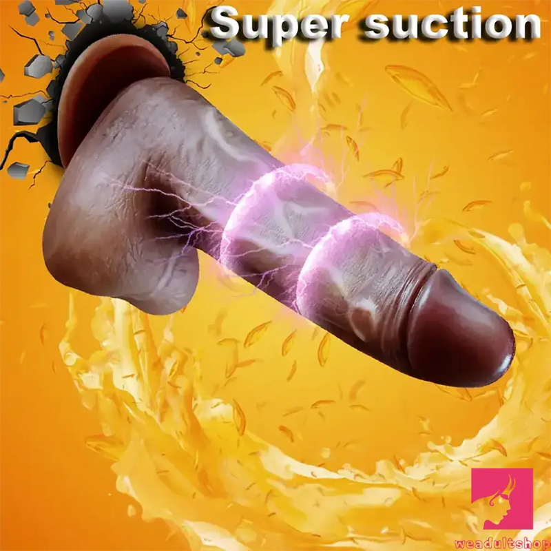 9in Ebony 4in1 Heating Thrusting Vibrating Rotation Remote Auto Dildo