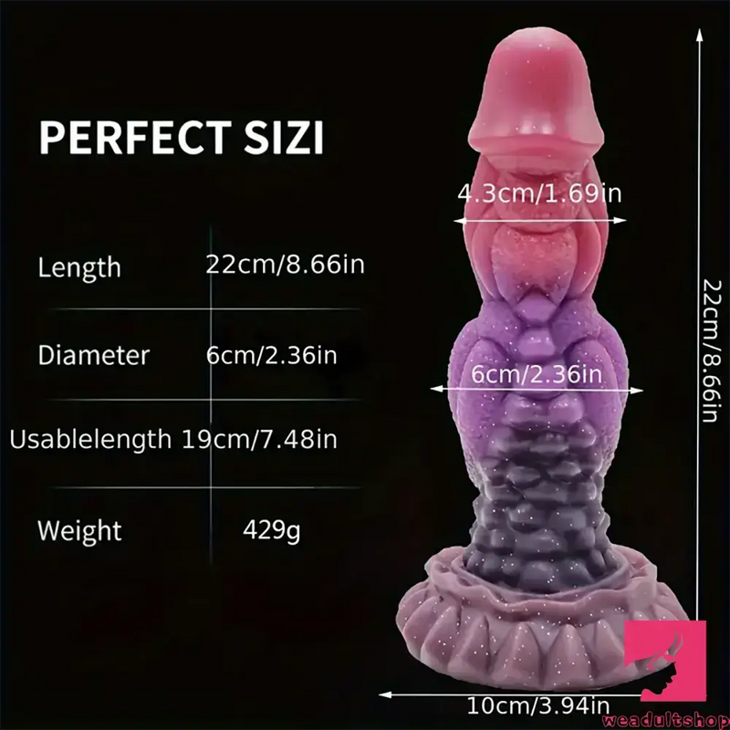 8.66in Silicone Soft Big Monster Dildo For Women Men Clit Dilator