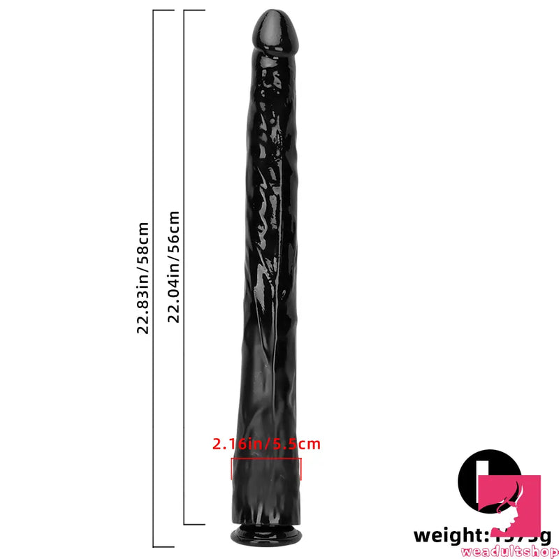 18.11in 22.83in Super Big Long Black Dildo BDSM Sex Toy For Anal Clit