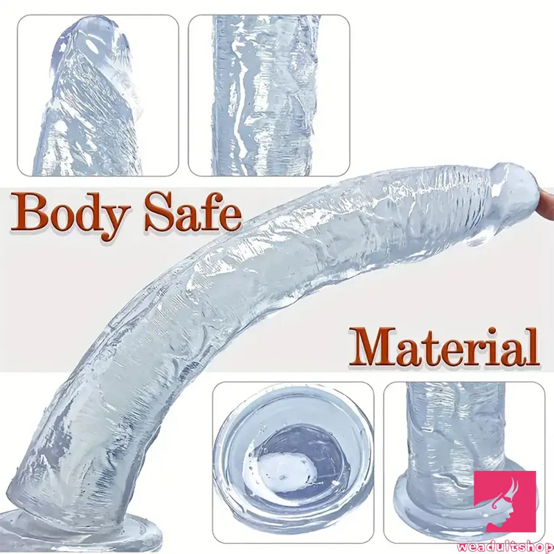 13.4in Lifelike Large Long Jelly Real Dildo With Balls-Free Small Glans