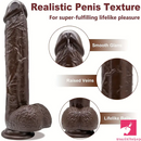 9.25in Soft Big Silicone Ebony Real Dildo For Women Anal Stimulator