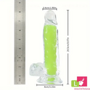 7.08in 8.07in TPE Double Layer Glow-in-the-dark Realistic Clear Dildo