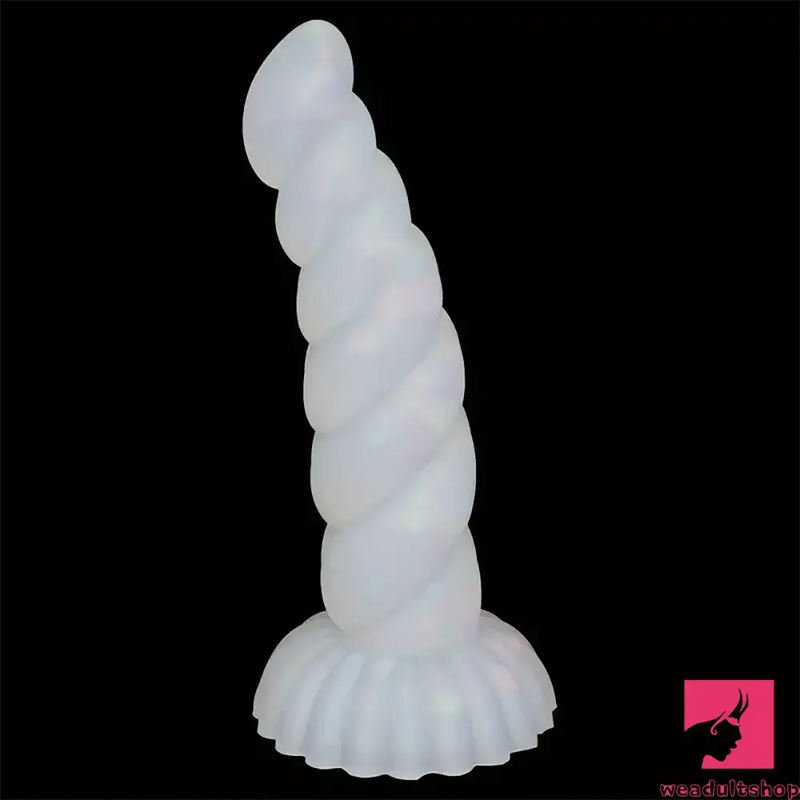 5.43in 8.86in Big Lifelike Jelly Glowing Dildo With Sucker Female Masturbator