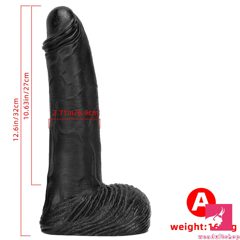 12.6in 14.17in Super Large Long Thick Black Real Anal Dildo For Men