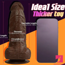 8in Big Silicone Cock Realistic Ebony Dildo BDSM Sex Toy For Anus