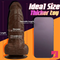 8in Big Silicone Cock Realistic Ebony Dildo BDSM Sex Toy For Anus