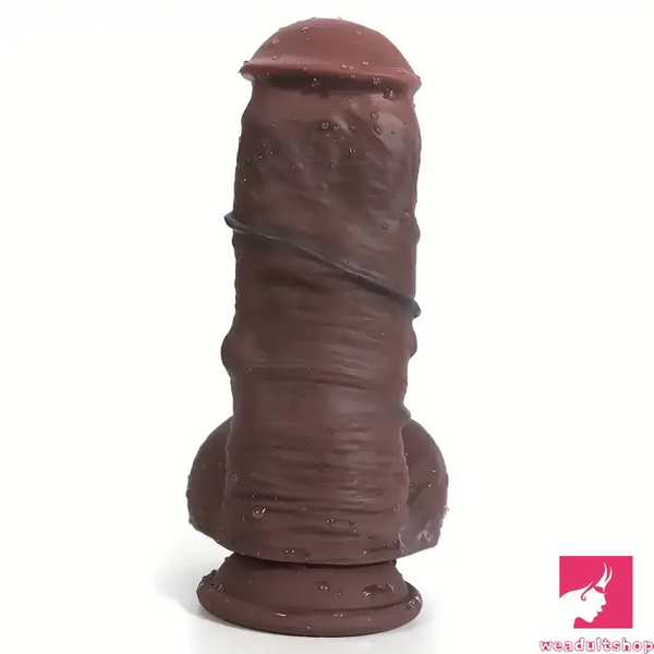 6.3in 7.87in Superb Flesh-like Silicone Real Skin Ebony Silicone Dildo