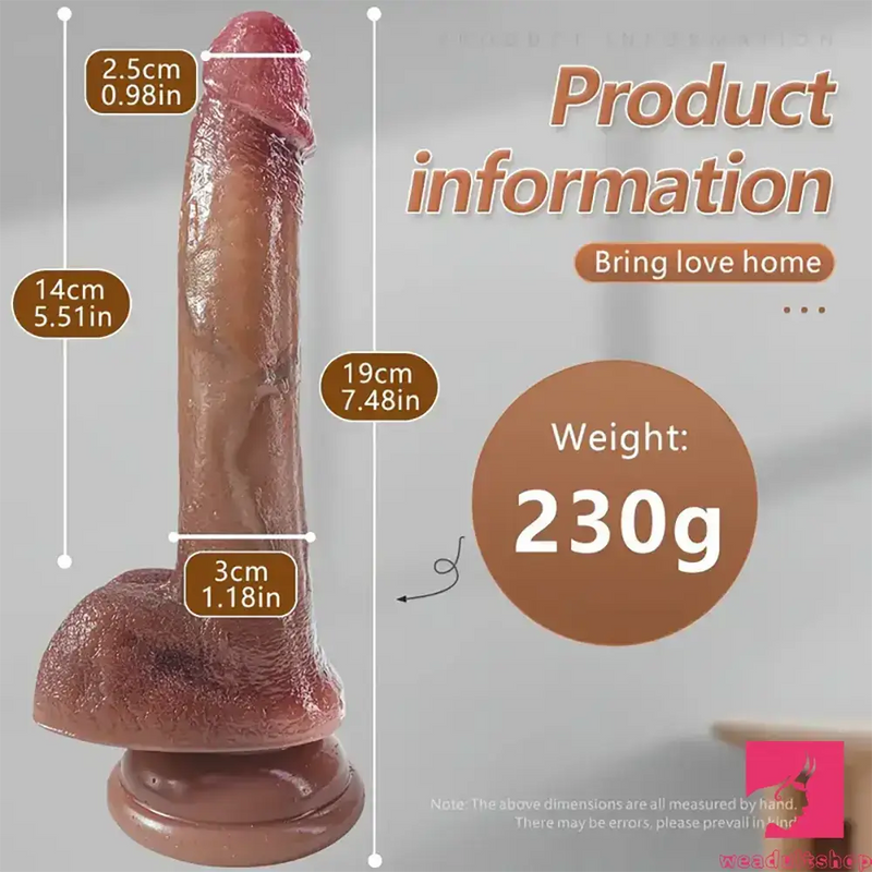 7.48in 8.66in Real Lifelike Silicone Soft Dildo For Female Sex Orgasm