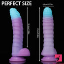 8.15in 9.06in Mixed Color Silicone Gradient Big Soft Odd Dildo Adult Toy