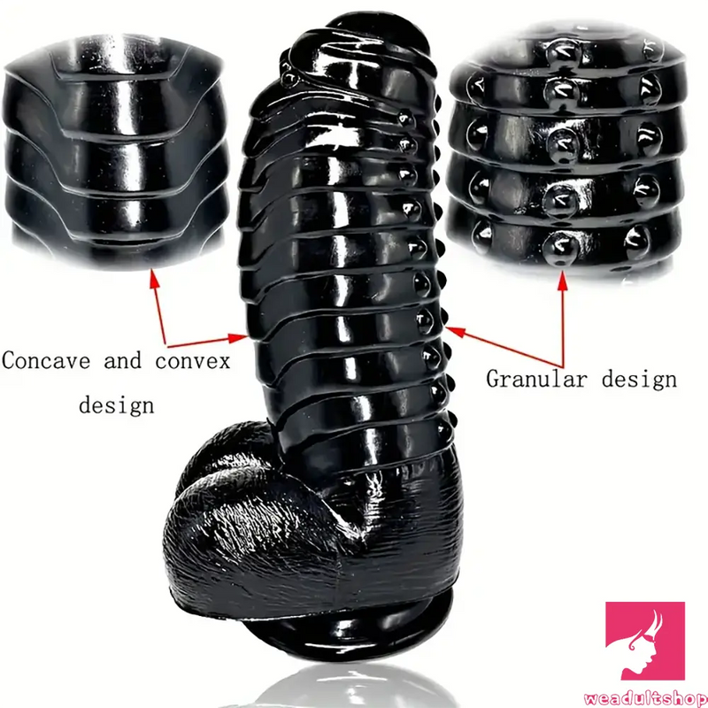 11.8in Realistic Big Black Uncut Spiked Thick Dildo For Female Male Sex