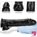 14.37in Large Thick Black Dildo For Anal Vaginal Expansion With Balls