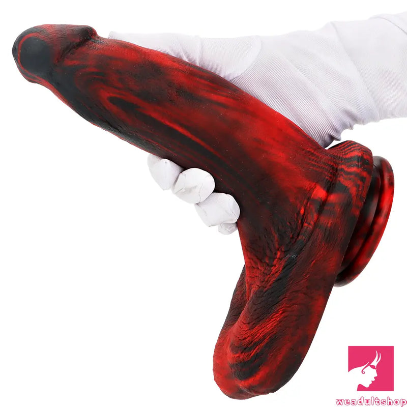 9.05in Large Thick Silicone Soft Mixed Color Dildo For Male Female