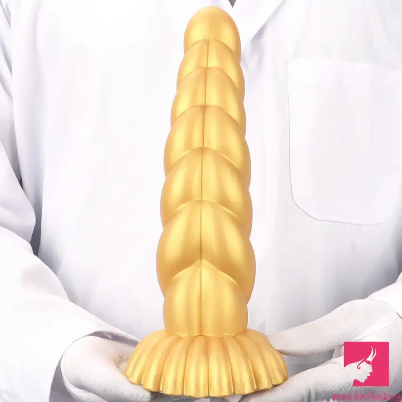 5.51in 7.87in 10.23in Gold Silicone Soft Fantasy Dildo For Anal Sex