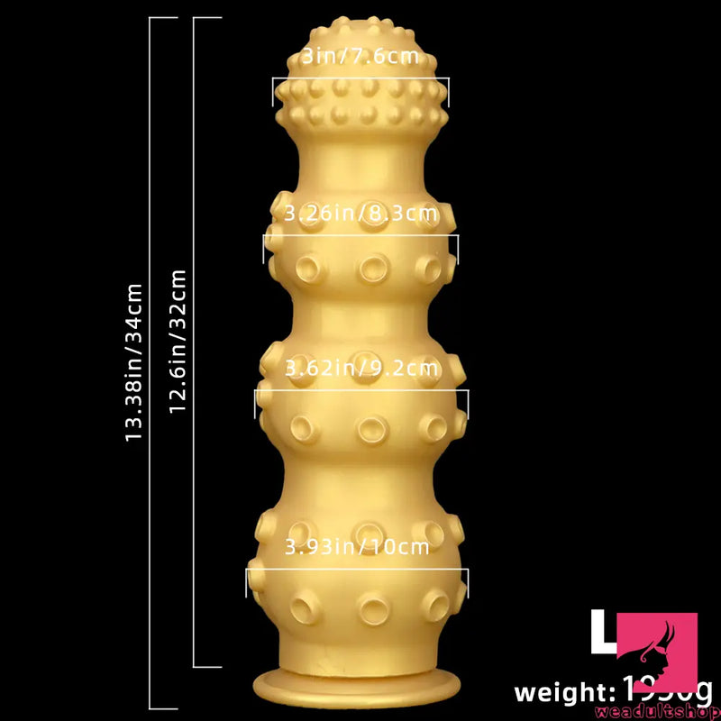 6.7in 9.84in 13.38in Gold Silicone Animal Octopus Big Butt Plug Dildo