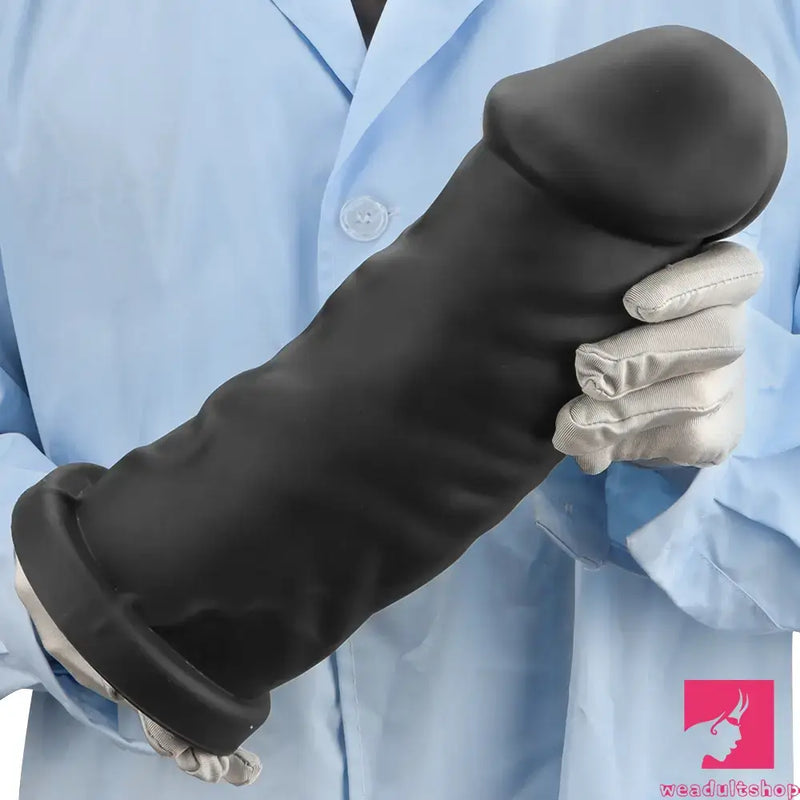 9.25in 11.02in 12.2in Super Big Silicone Soft Black Mushroom Real Dildo