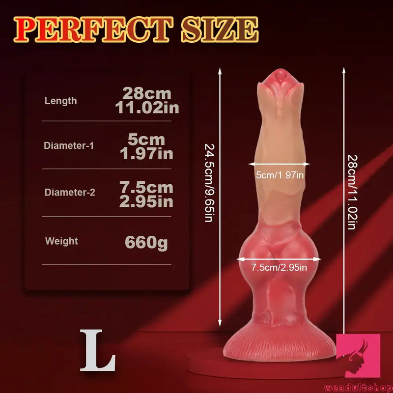 7.48in 9.45in 11.02in 12.99in Soft Liquid Silicone Big Dog Knotted Dildo