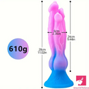 9.44in Colorful Silicone Flexible Fantasy Dog Dildo For BDSM Anal Sex