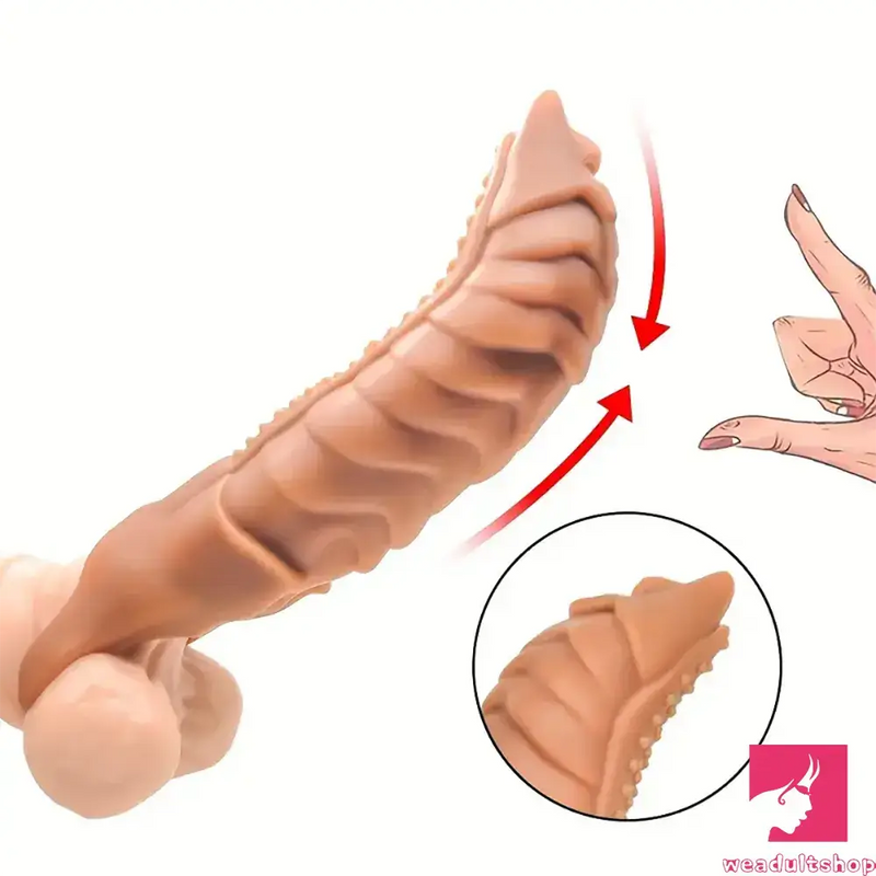 8.66in Wolf Head Silicone Cock Sleeve Big Dildo BDSM Sex Toy For Anus