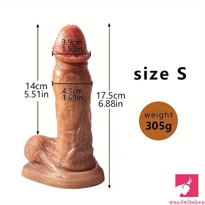 6.88in 9.64in 11.22in Thick Silicone Soft Lifelike Female Dildo Sex Toy