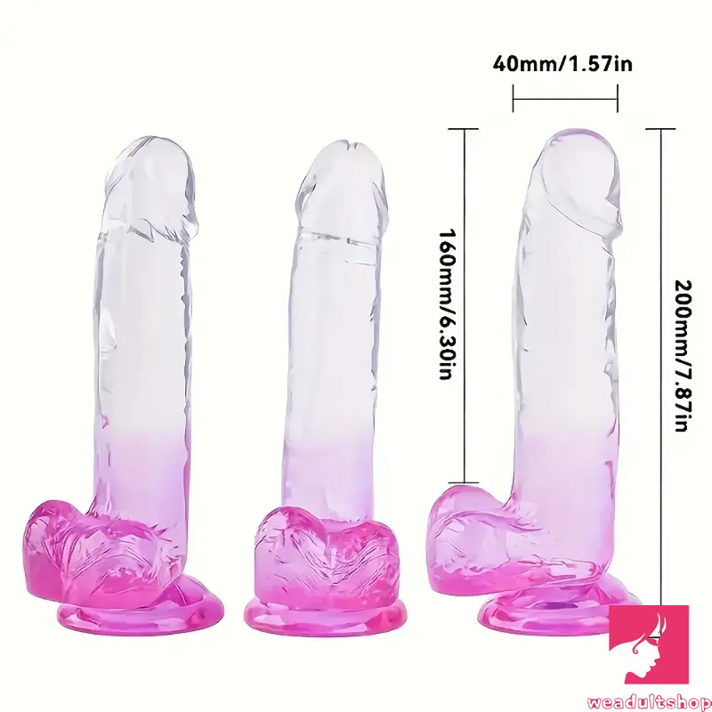 7.87in Realistic Women Men Sex Dildo For Masturbation With Suction Cup